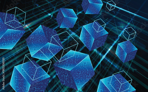 Blockchain Technology Abstract Background