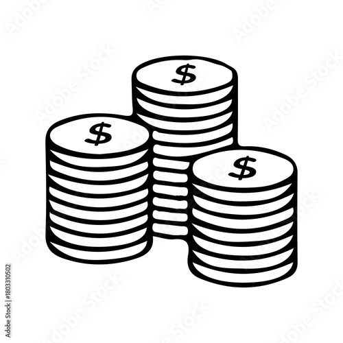 Handdrawn Money Gold Coin Business icon symbols Sales Logo