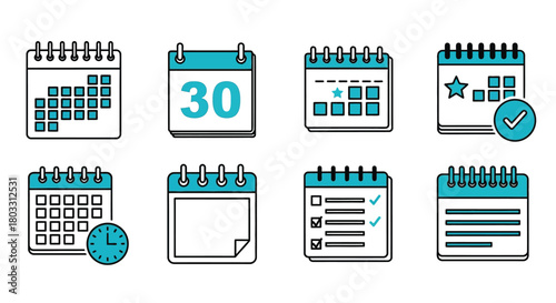 Schedule your success with these calendar icons for planning perfection