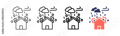 Hailstorm multi outline icon