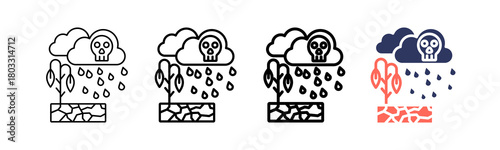 Acid Rain multi outline icon