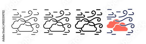 Wind multi outline icon