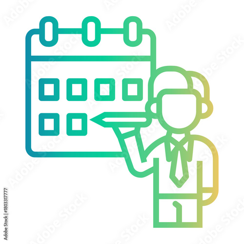 office employees Line Gradient Icon