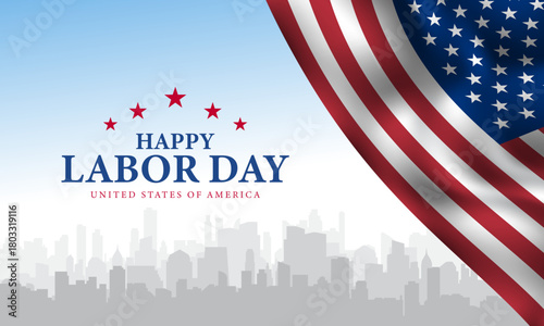 USA Labor Day Banner and poster template.
