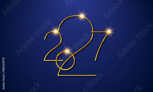 Canvas Print 2027 Happy New Year Background Design.