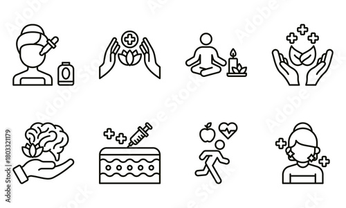 Banner Beauty Wellness Concept icon. Beauty Wellness, Holistic Therapy, Spa Relaxation, Natural Care, Mindfulness Practice, Skin Treatment, Wellness Lifestyle, Healthy Glow