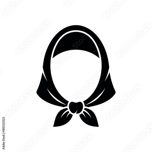 Traditional headscarf silhouette icon design.