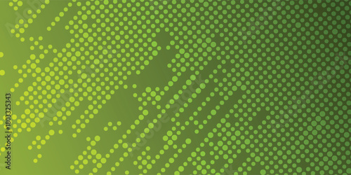 Vibrant Green Abstract Halftone Dots Pattern For Modern Technology And Design Background Texture