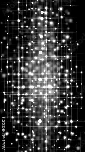 Mesmerizing abstract futuristic digital grid background with dazzling white glowing particle light creating magical sparkle and energetic