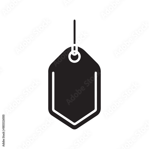 Price Tag card label sale paper outline and black fashion design.