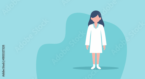 Medical Professional Illustration Simplified Representation of a Healthcare Worker in a Clean White Coat