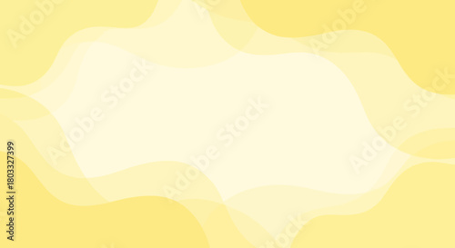 Abstract soft yellow wavy background with smooth translucent layers creating a gentle and modern design