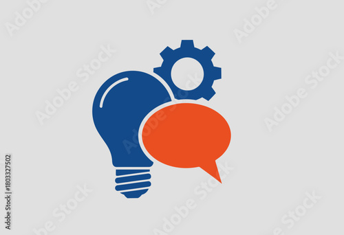 Creative Ideas and Solutions Brainstorming, Innovation, and Communication - Concept Icon