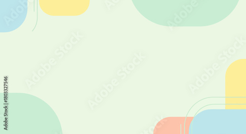 A minimalist abstract background featuring soft pastel colored geometric shapes in a modern, clean, and simple composition for presentations