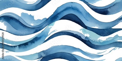 Abstract blue wave vector background design featuring ocean water curve line pattern texture style