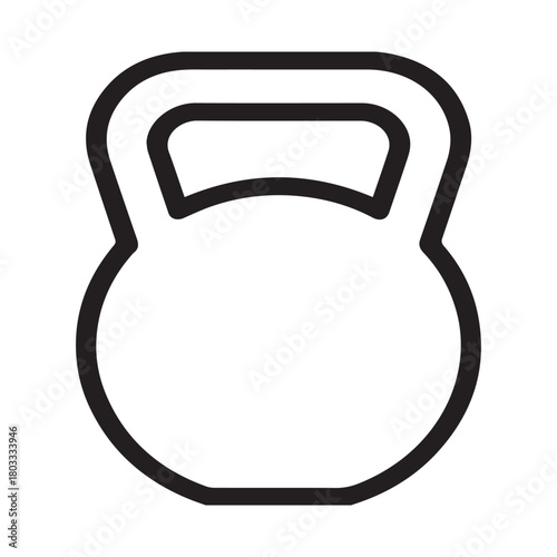 Minimal kettlebell outline icon design