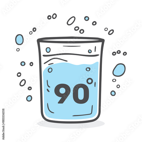 90 degree celsius water cup icon scale element background design.