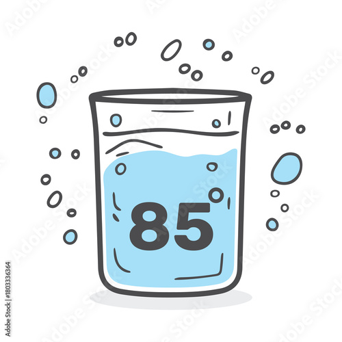 85 degree celsius water cup icon scale element background design.
