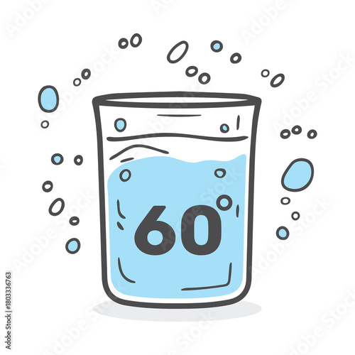 60 degree celsius water cup icon scale element background design.