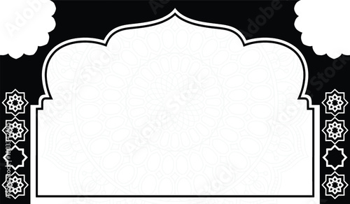 Elegant Islamic frame with floral geometric pattern a minimalist vector design element perfect for Ramadan and Eid greeting cards