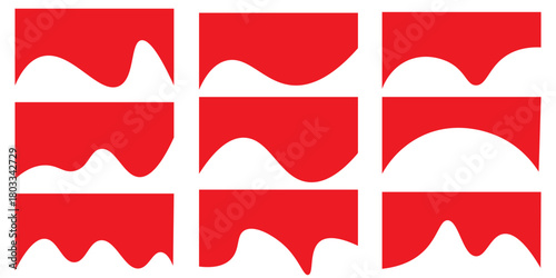 Collection of dividers shape templates. Modern separator header for website and app. Curve lines, wave collection of abstract design element for top and bottom page web site.