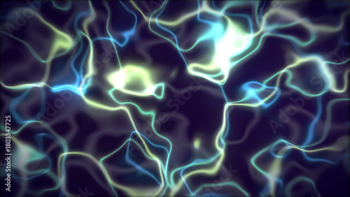 Abstract Glowing Plasma Background with Blue and Green Energy Waves