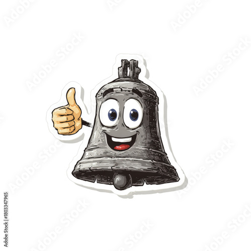 Cartoon Bell Character Thumbs Up