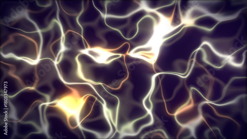 Abstract Glowing Lines on Dark Purple Background, Electricity, Energy Style
