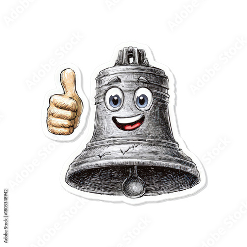 Happy Bell Character Giving Thumbs Up