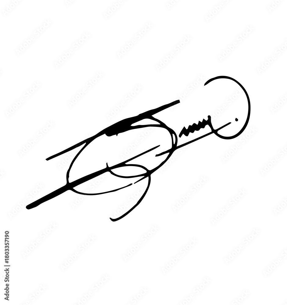 Obraz premium Overall Style and Form: The image features a highly stylized logo or signature, drawn with thick, flowing, connected lines, resembling calligraphy or artistic cursive.