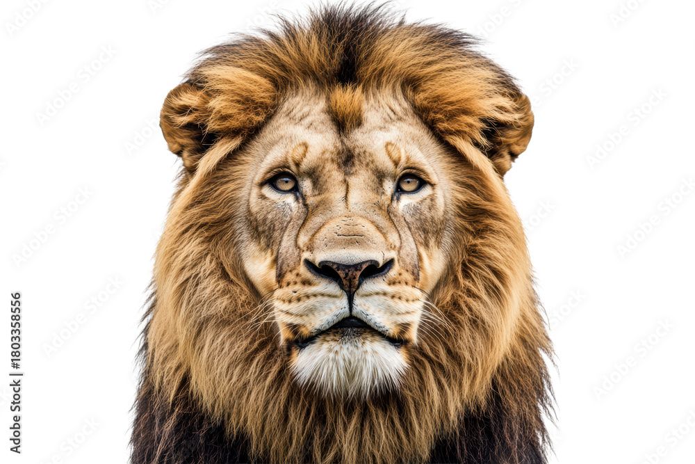Fototapeta premium Regal lion resting with proud expression 