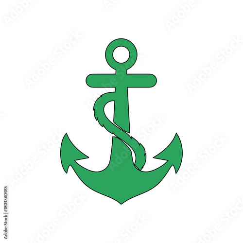 Anchor maritime sea  black icon symbol boat pirate helm Nautical vector illustration design.