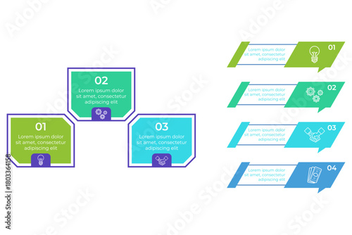 Infographic set featuring colorful sections with numbers highlighting important topics. Each section providing brief insights, making learning engaging and easy to understand