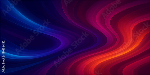 Abstract colorful light waves motion design pattern with soft red and blue lines texture background illustration