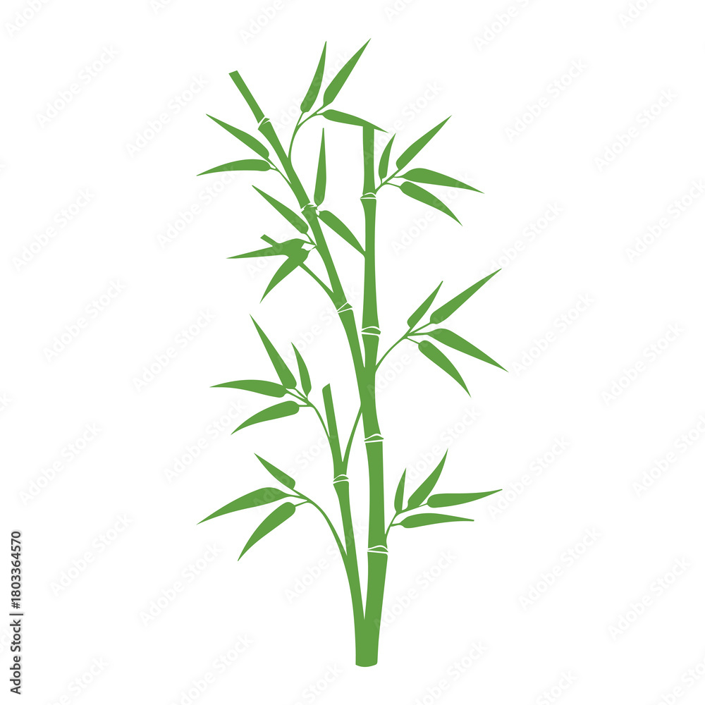 Naklejka premium Bamboo leaves icon over white background, silhouette style, vector illustration