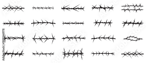 Barbed black vector camp protect danger design.