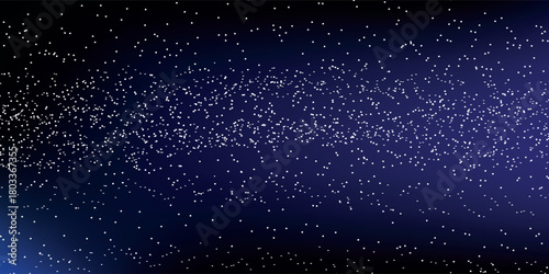 A vast dense field of glittering white stars forming a galaxy on a dark blue cosmic backdrop.