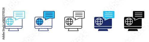 Online service icon pack in multiple styles