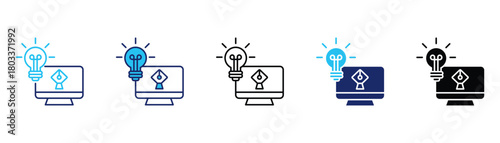 Digital tools icon pack in multiple styles