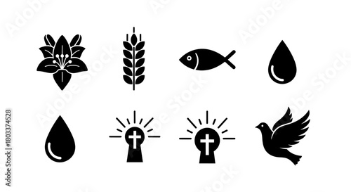 Symbolic Faith Religious Iconography Representing Spiritual Beliefs and Christian Tradition