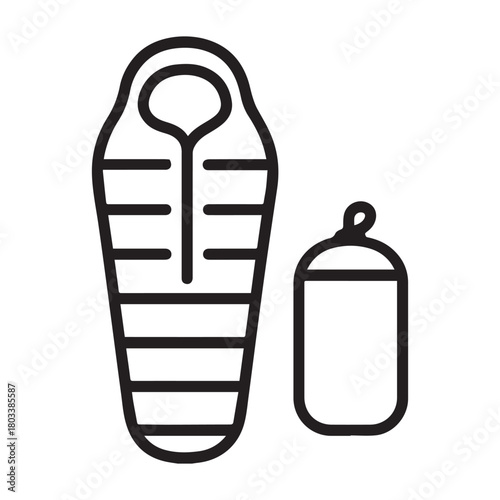 Sleeping bag outline icon vector