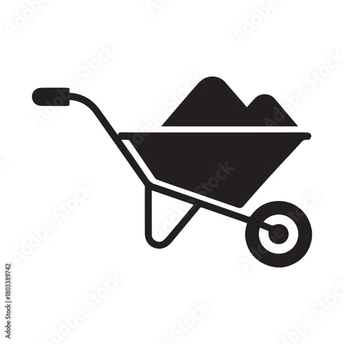wheelbarrow silhouette icon