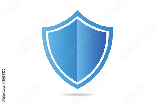 Cyber security shield icon, symbol representing cyber security or data protection, on white background.