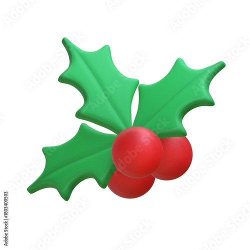 A 3D stylized golden Christmas bell decorated with a red bow and green holly leaves.