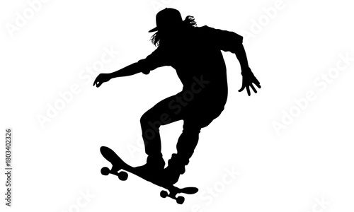 silhouette of a skateboard in action