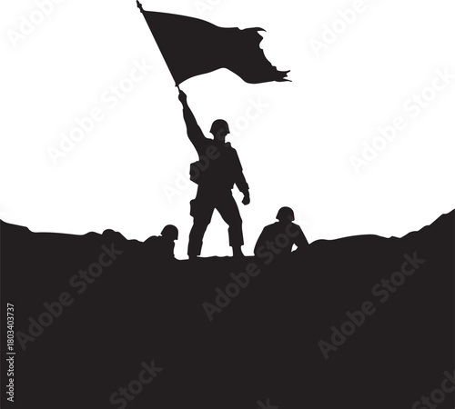 silhouette of a man with a flag of egypt