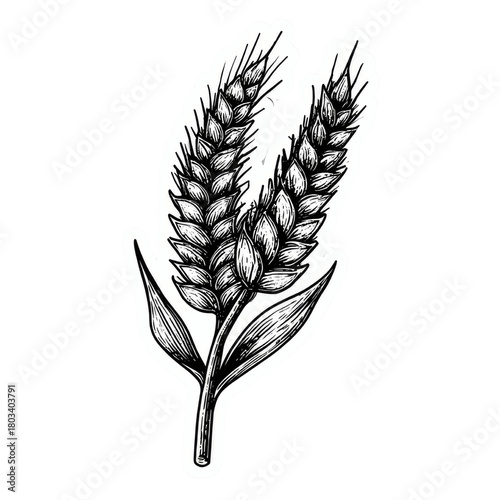 Hand-Drawn Wheat Stalks Illustration