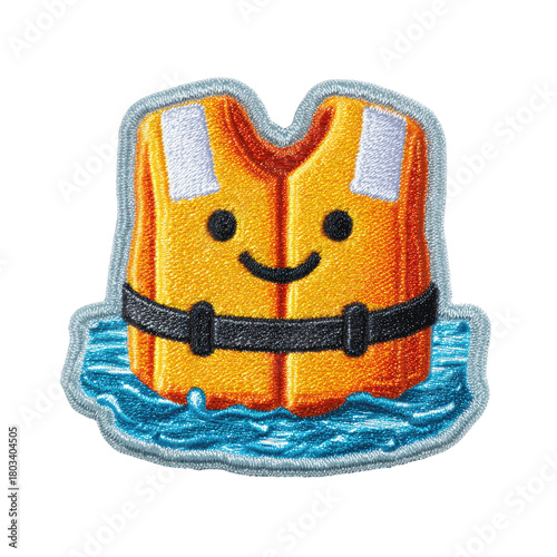 Cute Life Vest Patch in Water