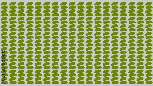 Seamless Repeating Organic Bean Shapes Pattern, Olive Green on Light Gray Tonal Background