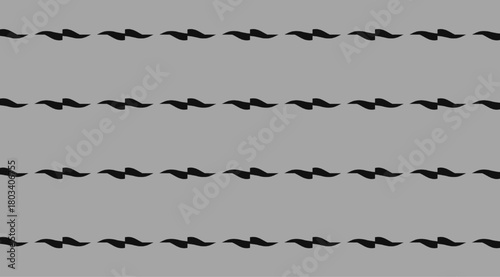 Seamless Simple Abstract Wavy Stripes Pattern, Dark on Light Gray Tonal Background